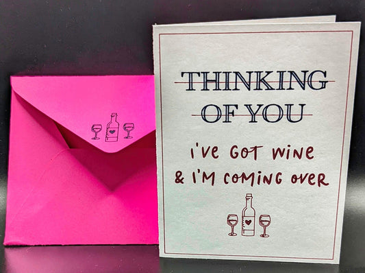 Mini Thinking of Wine! Greeting Card