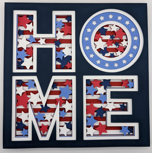 Patriotic Home Shadow Box