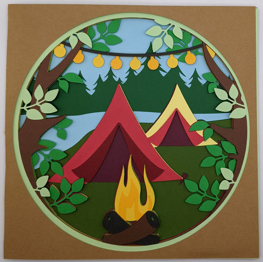 Tent Camping Shadow Box