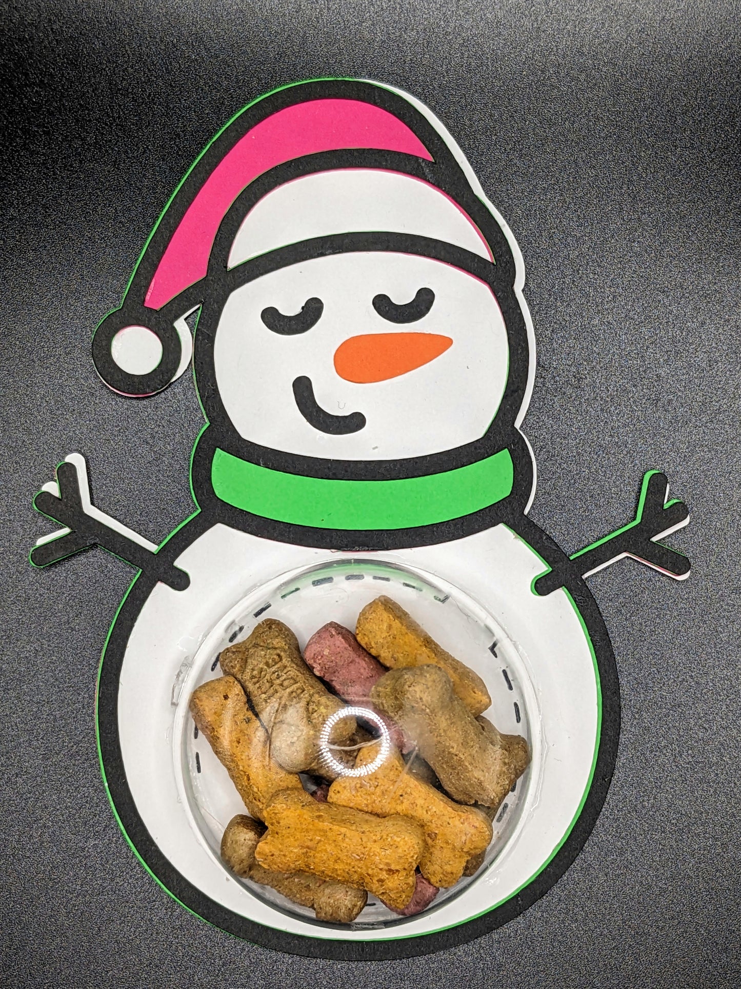 Dog Treat Dome - Red Hat Snowman