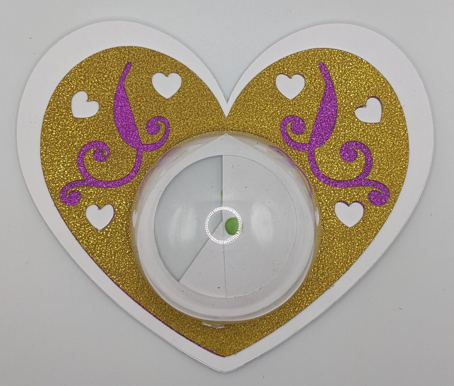 Refillable Gitter Heart Dome with Dog Treats